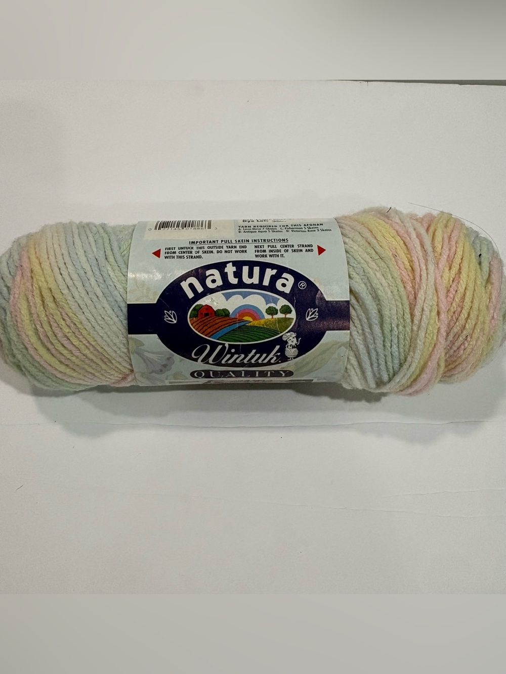 Natura Wintuk Baby Ombre Yarn NEW HUSHABYE #304 White Pink Yellow Blue Green